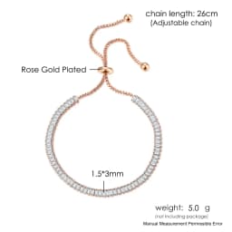 ZHOUYANG Tennis Bracelets For Women Sparking Zircon Jewerlly Rose Gold Color Handmade Friends Gift Cute Jewelry Wholesale H017