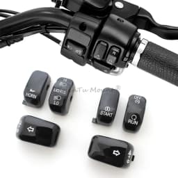 Motorcycle Black Hand Control Buttons Switch Housing Caps Cover Fits For Harley Softail Dyna Sportster V Rod Fat Boy1996-2013