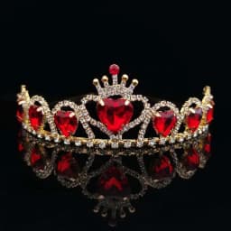 AINAMEISI European And American New Crown Bridal Headdress Ladies And Girls Red Peach Heart Crown Headband Jewelry Gifts