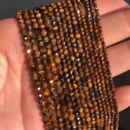 Natural Stone Faceted Yellow Tiger Eye Gem Loose Spacer Beads for Jewelry Making DIY Bracelet Earrings Accessories 15'' 2 3 4mm