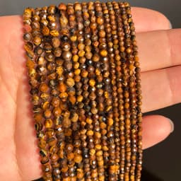 Natural Stone Faceted Yellow Tiger Eye Gem Loose Spacer Beads for Jewelry Making DIY Bracelet Earrings Accessories 15'' 2 3 4mm