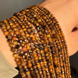 Natural Stone Faceted Yellow Tiger Eye Gem Loose Spacer Beads for Jewelry Making DIY Bracelet Earrings Accessories 15'' 2 3 4mm