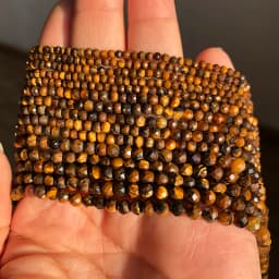 Natural Stone Faceted Yellow Tiger Eye Gem Loose Spacer Beads for Jewelry Making DIY Bracelet Earrings Accessories 15'' 2 3 4mm