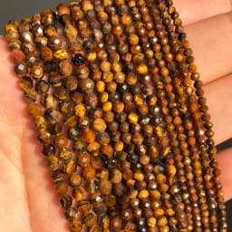 Natural Stone Faceted Yellow Tiger Eye Gem Loose Spacer Beads for Jewelry Making DIY Bracelet Earrings Accessories 15'' 2 3 4mm