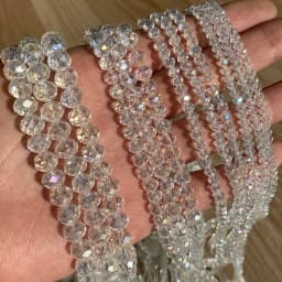 AB Clear Austria Faceted Crystal Rondelle Glass Bead Loose Spacer Beads For Jewelry Making DIY Bracelet Necklace 3/4/6/8/10/12mm