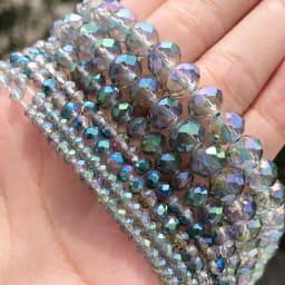 AB Clear Austria Faceted Crystal Rondelle Glass Bead Loose Spacer Beads For Jewelry Making DIY Bracelet Necklace 3/4/6/8/10/12mm