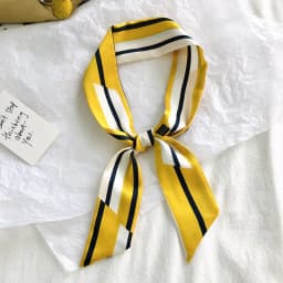 2025 New Style Fashion Ribbon Narrow Silk Scarf Women Small Long Decorative Hair Band Printed Silk Skinny Scarf Neckerchief