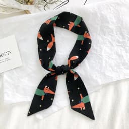2025 New Style Fashion Ribbon Narrow Silk Scarf Women Small Long Decorative Hair Band Printed Silk Skinny Scarf Neckerchief