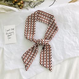 2025 New Style Fashion Ribbon Narrow Silk Scarf Women Small Long Decorative Hair Band Printed Silk Skinny Scarf Neckerchief