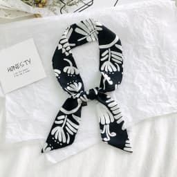 2025 New Style Fashion Ribbon Narrow Silk Scarf Women Small Long Decorative Hair Band Printed Silk Skinny Scarf Neckerchief