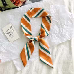 2025 New Style Fashion Ribbon Narrow Silk Scarf Women Small Long Decorative Hair Band Printed Silk Skinny Scarf Neckerchief
