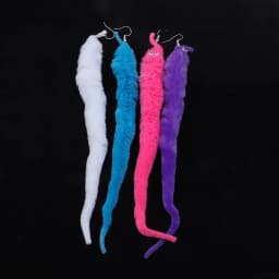 New Lovely Funny Long Plush Worm Drop Earrings For Women Personality Animal Insect Dangle Earrings Fashion Party Jewelry
