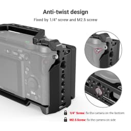 SmallRig DSLR Camera Cage Rig For Sony A6400 with Silicone Handgrip Handle & Cold Shoe for Sony A6100/A6300/A6400 Camera 3164