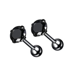 1Pair/2Pcs Small Round Cz Tragus Cartilage Stainless Steel 16G 4 Prong Ear Stud Earrings Tragus Helix Piercing Jewelry