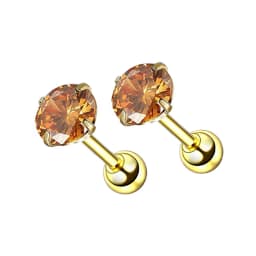 1Pair/2Pcs Small Round Cz Tragus Cartilage Stainless Steel 16G 4 Prong Ear Stud Earrings Tragus Helix Piercing Jewelry