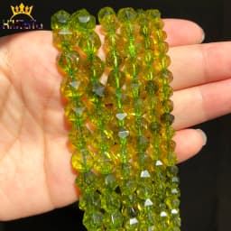 Natural Faceted Green Peridot Stone Beads For DIY Jewelry Making 6 8 10mm Round Loose Spacer Beads Bracelet Accessories 15''
