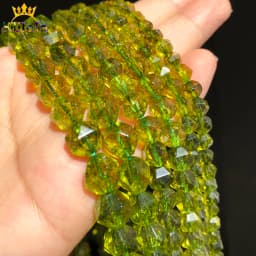Natural Faceted Green Peridot Stone Beads For DIY Jewelry Making 6 8 10mm Round Loose Spacer Beads Bracelet Accessories 15''