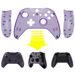 eXtremeRate Custom Top Shell Front Housing Faceplate Fix Kits for Xbox One X & One S Controller (Model 1708) - Clear Series