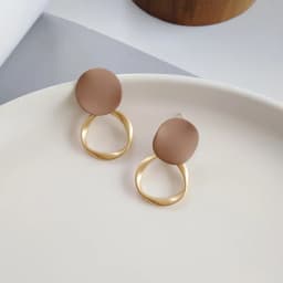 Autumn Winter New Brown Earrings Vintage Matte drop Earrings for women Metal Fashion Statement Dangle Earring 2020 Trend Jewelry