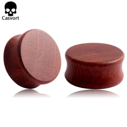 Casvort 2PCS Piercing Wood Ear Plugs Tunnels Body Jewelry Ear Gagues Fashion Women Men Expanders Earring Gift