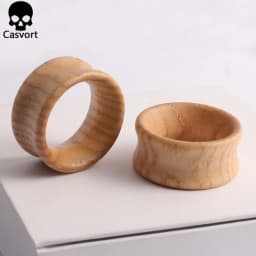 Casvort 2PCS Piercing Wood Ear Plugs Tunnels Body Jewelry Ear Gagues Fashion Women Men Expanders Earring Gift