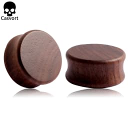 Casvort 2PCS Piercing Wood Ear Plugs Tunnels Body Jewelry Ear Gagues Fashion Women Men Expanders Earring Gift