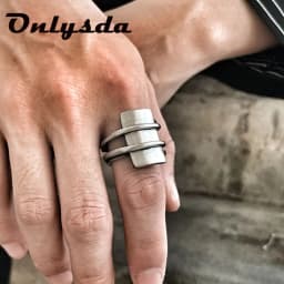 Geometric Stainless Steel Viking Simple Ring Geometry vintage Hammer retro punk Ring Male finger Love Jewelry for man GiftOSR526
