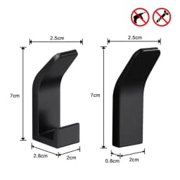 1/5Pc Space Aluminum Hook Single Hook For Clothes Hat Towel Robe Hooks Waterproof Rustproof Good Load Bearing Adhesive Hooks