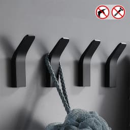 1/5Pc Space Aluminum Hook Single Hook For Clothes Hat Towel Robe Hooks Waterproof Rustproof Good Load Bearing Adhesive Hooks
