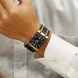 WWOOR Brand Luxury Gold Bracelet Men's Watches Fashion Square Quartz Wrist Watch For Men Stainless Steel Waterproof Reloj Hombre