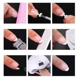 Nail Tips 500 Pcs/Bag French Nail Tip Short Fake Nails Detachable Nails Art Decoration 5 Color French Manicure For DIY Salon Use