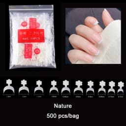 Nail Tips 500 Pcs/Bag French Nail Tip Short Fake Nails Detachable Nails Art Decoration 5 Color French Manicure For DIY Salon Use