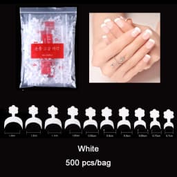 Nail Tips 500 Pcs/Bag French Nail Tip Short Fake Nails Detachable Nails Art Decoration 5 Color French Manicure For DIY Salon Use