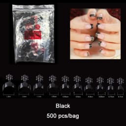 Nail Tips 500 Pcs/Bag French Nail Tip Short Fake Nails Detachable Nails Art Decoration 5 Color French Manicure For DIY Salon Use