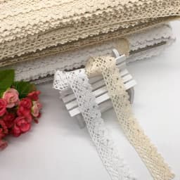 5Yard/Lot 25mm White Beige Cotton Lace Hometexile Cloth Wrap Knitting Embellishments DIY Patchwork Craft Lace Trims scrapbooking