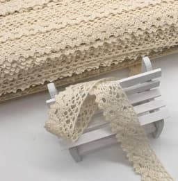 5Yard/Lot 25mm White Beige Cotton Lace Hometexile Cloth Wrap Knitting Embellishments DIY Patchwork Craft Lace Trims scrapbooking