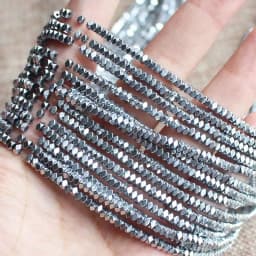Natural Hematite Plated color Faceted Rectanger1x2/2x3/2x4mm Loose beads,For DIYJewelry making! Mixed wholesale for all items !