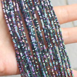 Natural Hematite Plated color Faceted Rectanger1x2/2x3/2x4mm Loose beads,For DIYJewelry making! Mixed wholesale for all items !