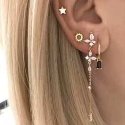 925 Sterling Silver Ear Needle Crystal Long Chain Tassel Stud Earrings For Women Female Party Wedding Jewelry Gift