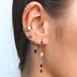 925 Sterling Silver Ear Needle Crystal Long Chain Tassel Stud Earrings For Women Female Party Wedding Jewelry Gift