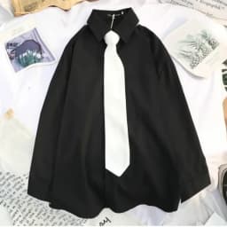 EBAIHUI Autumn Long Sleeve Loose Student Blouse Shirt Women White Black Turn Down Collar Casual Oversize Blusas Vintage Top