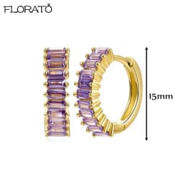13mm Crystal Hoop Earrings for Women 925 Sterling Silver Needle Zircon Huggie Small Earrings Hoop Trend Piercing Jewelry Gifts