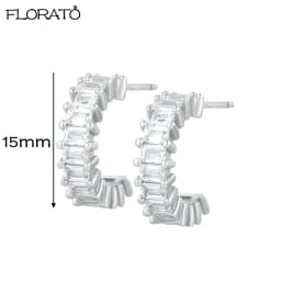 13mm Crystal Hoop Earrings for Women 925 Sterling Silver Needle Zircon Huggie Small Earrings Hoop Trend Piercing Jewelry Gifts