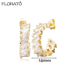 13mm Crystal Hoop Earrings for Women 925 Sterling Silver Needle Zircon Huggie Small Earrings Hoop Trend Piercing Jewelry Gifts