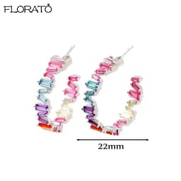 13mm Crystal Hoop Earrings for Women 925 Sterling Silver Needle Zircon Huggie Small Earrings Hoop Trend Piercing Jewelry Gifts
