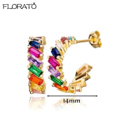 13mm Crystal Hoop Earrings for Women 925 Sterling Silver Needle Zircon Huggie Small Earrings Hoop Trend Piercing Jewelry Gifts