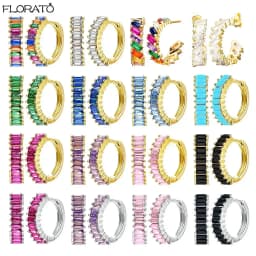 13mm Crystal Hoop Earrings for Women 925 Sterling Silver Needle Zircon Huggie Small Earrings Hoop Trend Piercing Jewelry Gifts