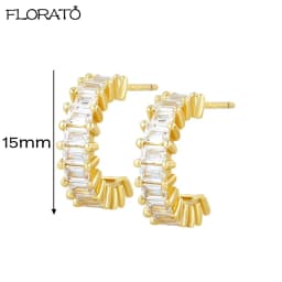 13mm Crystal Hoop Earrings for Women 925 Sterling Silver Needle Zircon Huggie Small Earrings Hoop Trend Piercing Jewelry Gifts