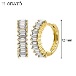 13mm Crystal Hoop Earrings for Women 925 Sterling Silver Needle Zircon Huggie Small Earrings Hoop Trend Piercing Jewelry Gifts