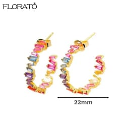 13mm Crystal Hoop Earrings for Women 925 Sterling Silver Needle Zircon Huggie Small Earrings Hoop Trend Piercing Jewelry Gifts
